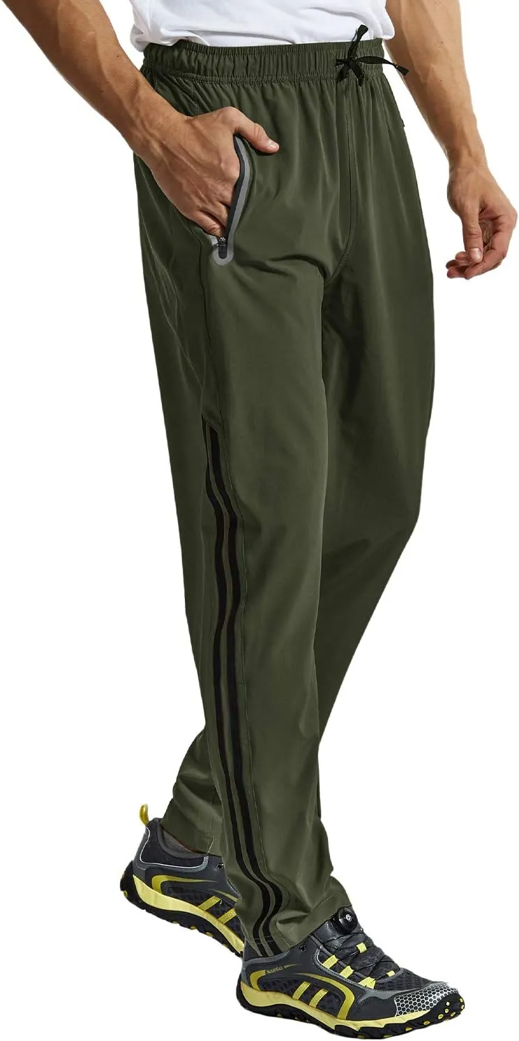 BGOWATU Men's Sweatpants Zipper Pockets Lightweight Exercise Pants Running Workout Sports