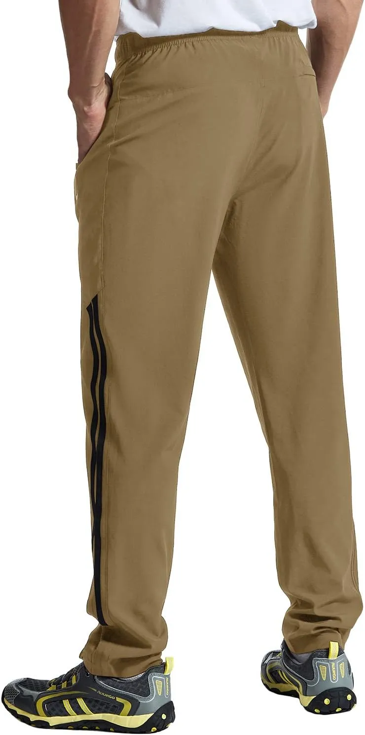 BGOWATU Men's Sweatpants Zipper Pockets Lightweight Exercise Pants Running Workout Sports