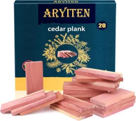 Cedar Blocks for Clothes Storage, Aromatic Scent Cedar Wood Planks for Closets, Kitchen Storage and Drawers Freshener, 20 Pack