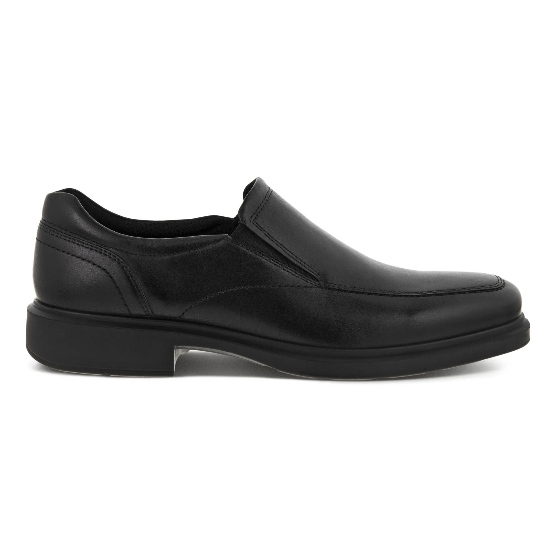 Mens Ecco Helsinki 2.0 Black Apron Toe Slip-On Shoes