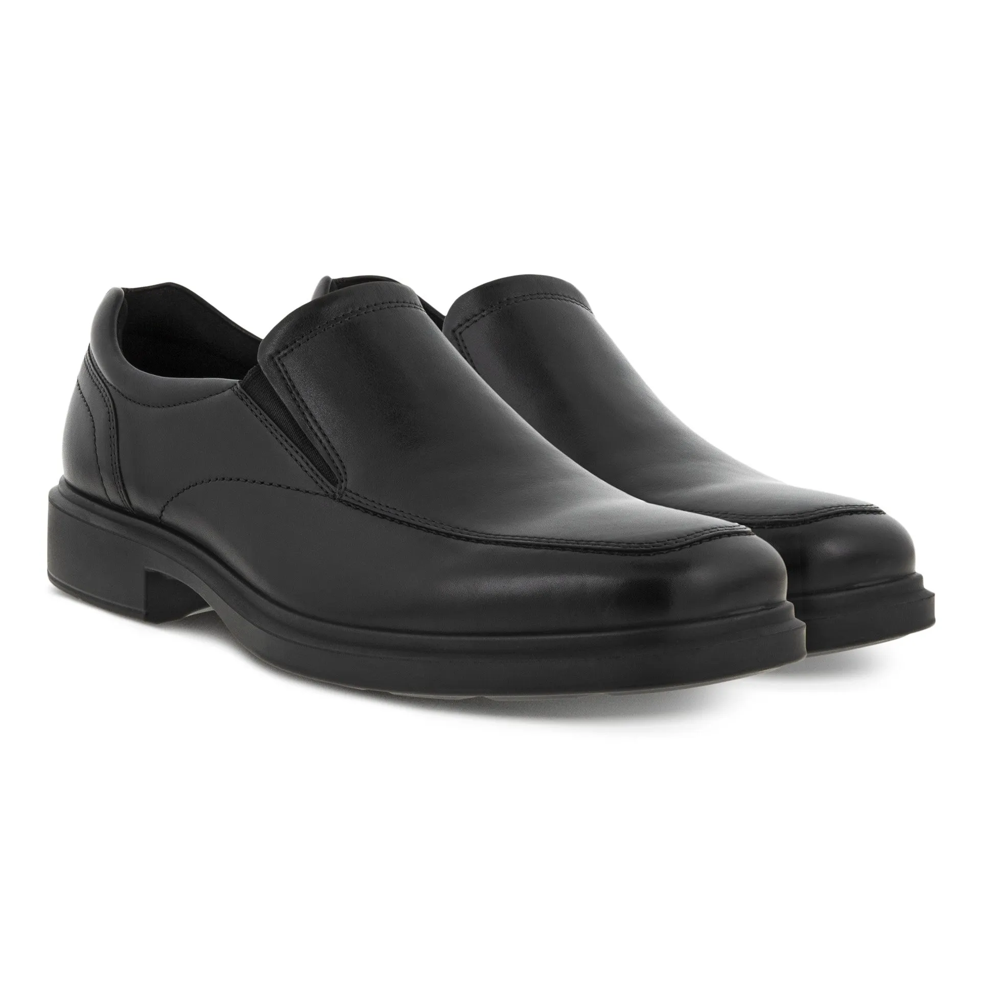 Mens Ecco Helsinki 2.0 Black Apron Toe Slip-On Shoes
