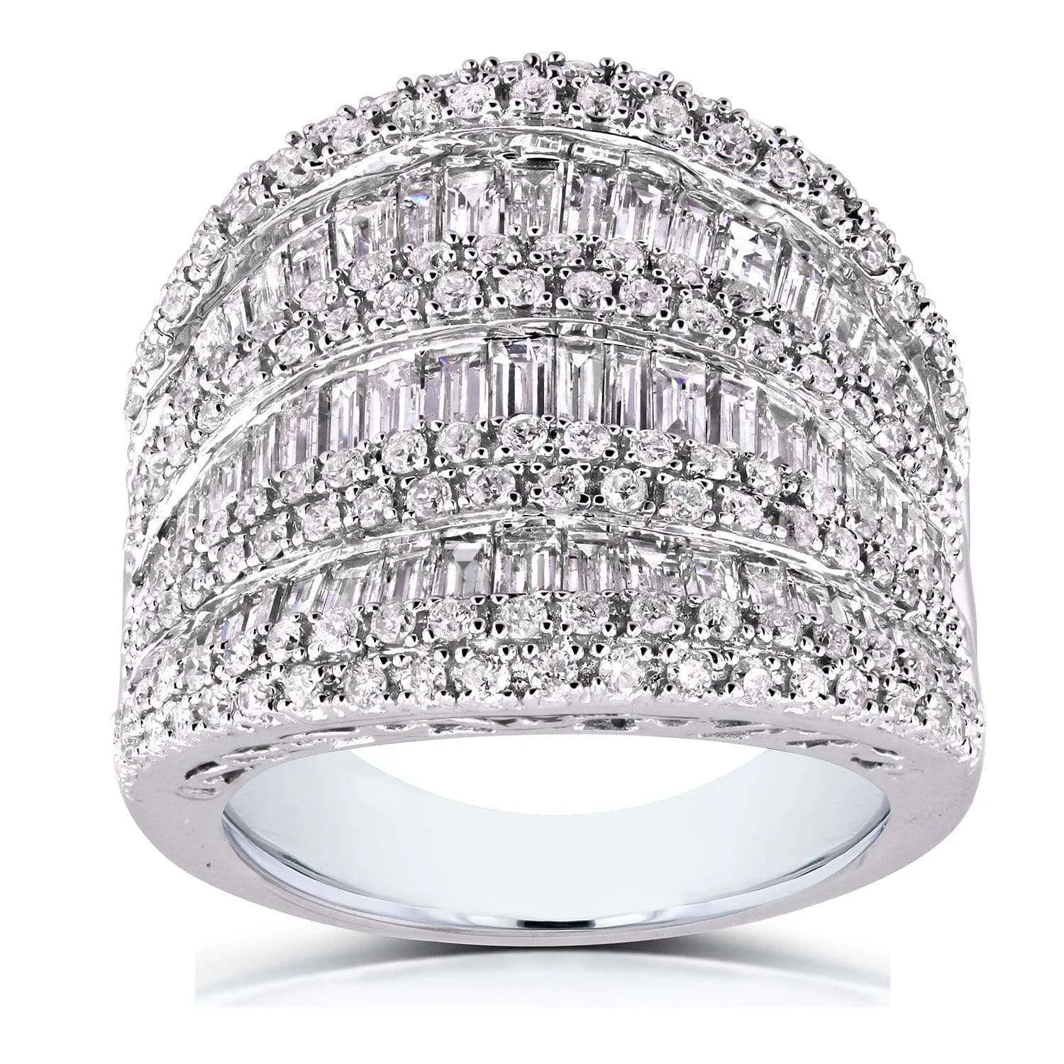 Extra Wide Multi Row Diamond Ring