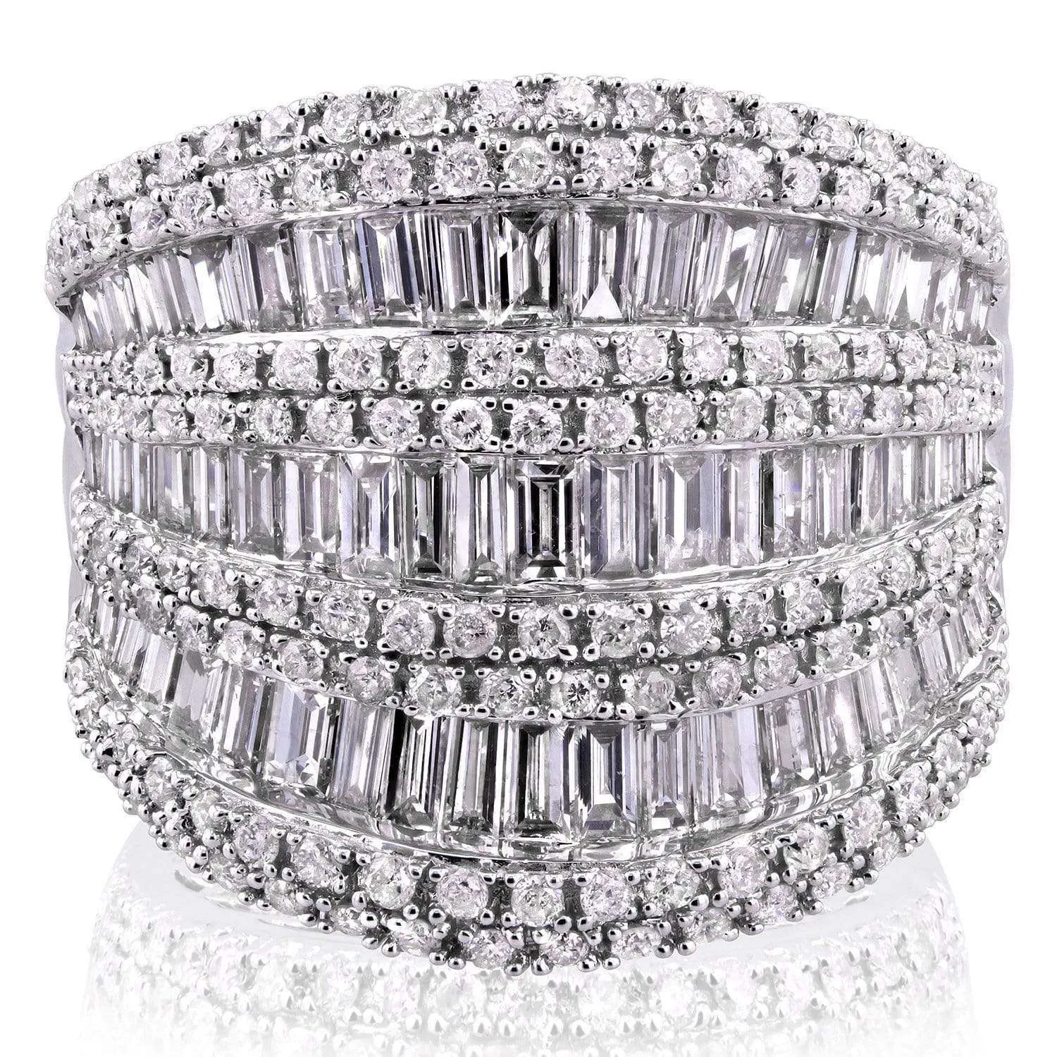 Extra Wide Multi Row Diamond Ring