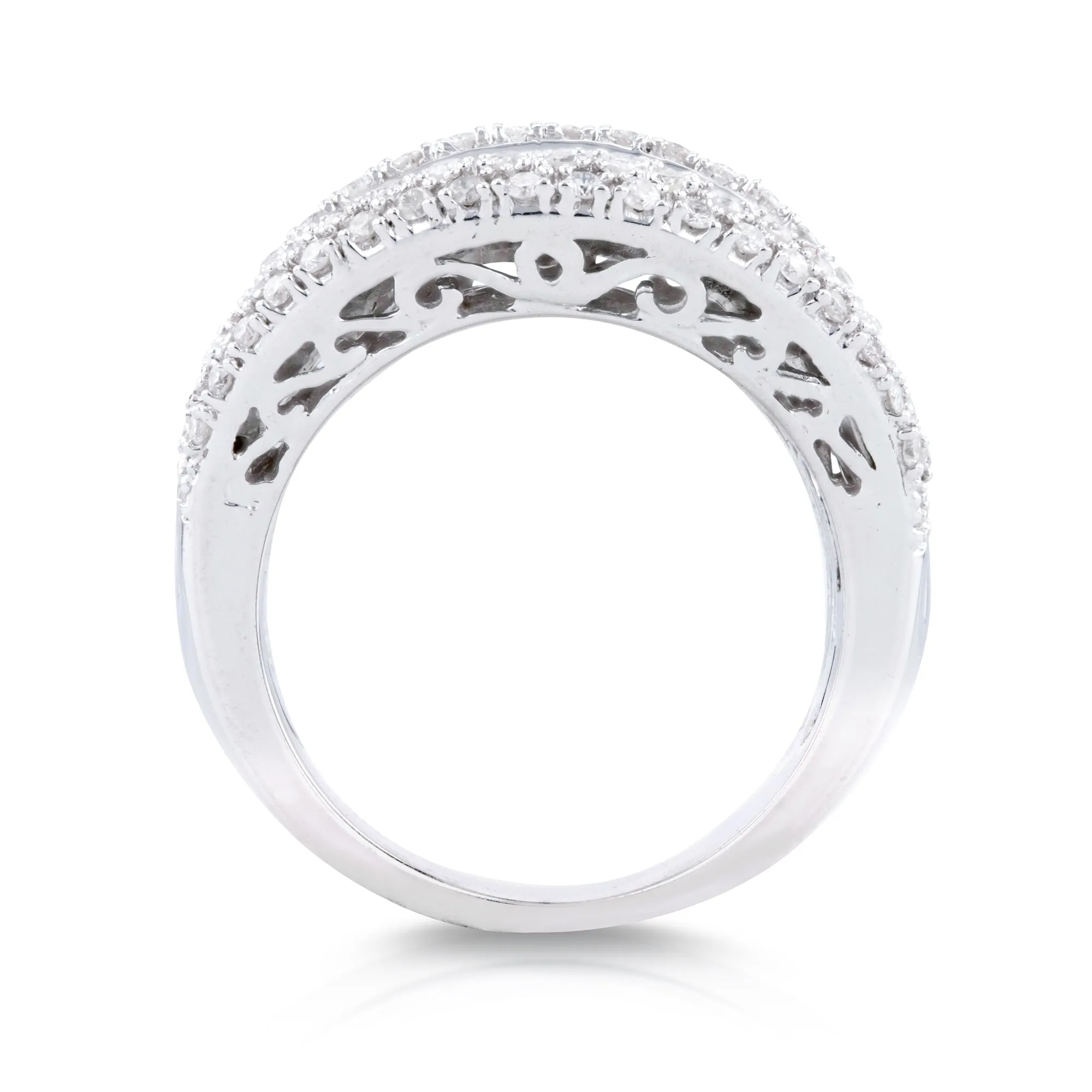 Extra Wide Multi Row Diamond Ring