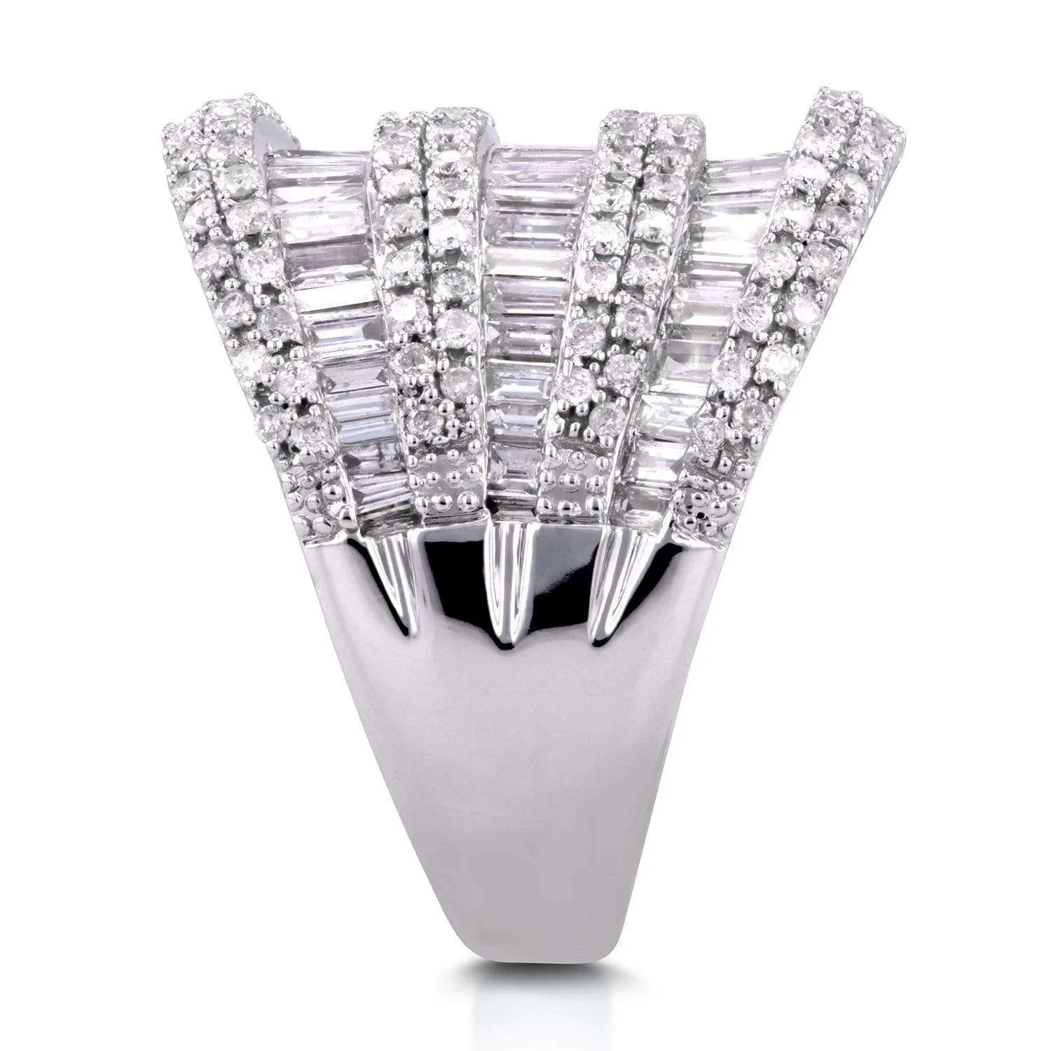 Extra Wide Multi Row Diamond Ring