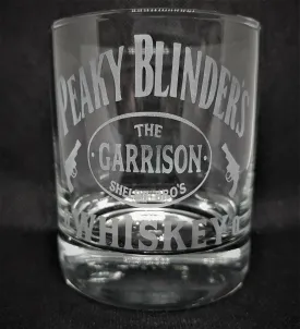 Hand Etched Whiskey Glass/Tumbler With Peaky Blinders inspired Image