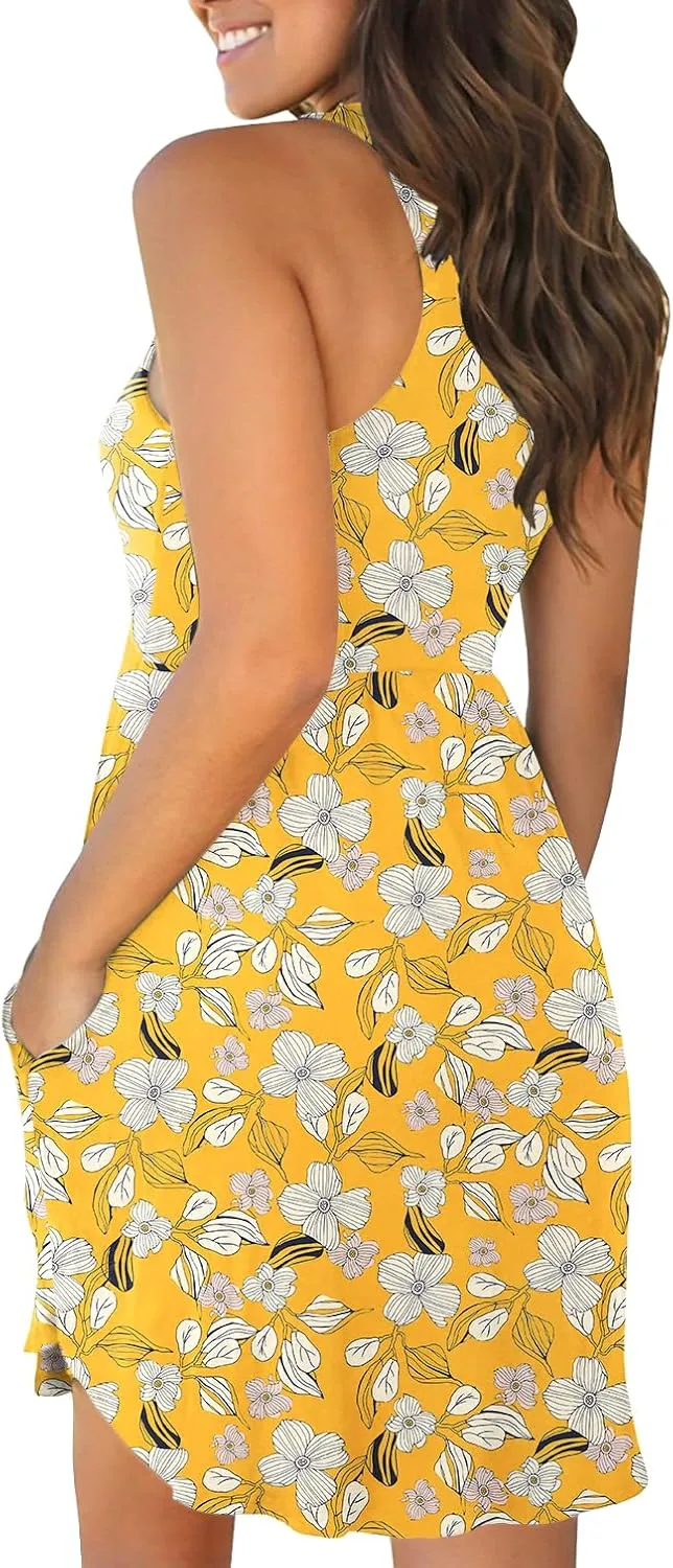 HiMONE Vacation Dresses for Women 2025 Summer Dress Women's Casual Sundresses Casual Beach Petite Sun Dress XS-2XL