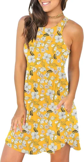 HiMONE Vacation Dresses for Women 2025 Summer Dress Women's Casual Sundresses Casual Beach Petite Sun Dress XS-2XL