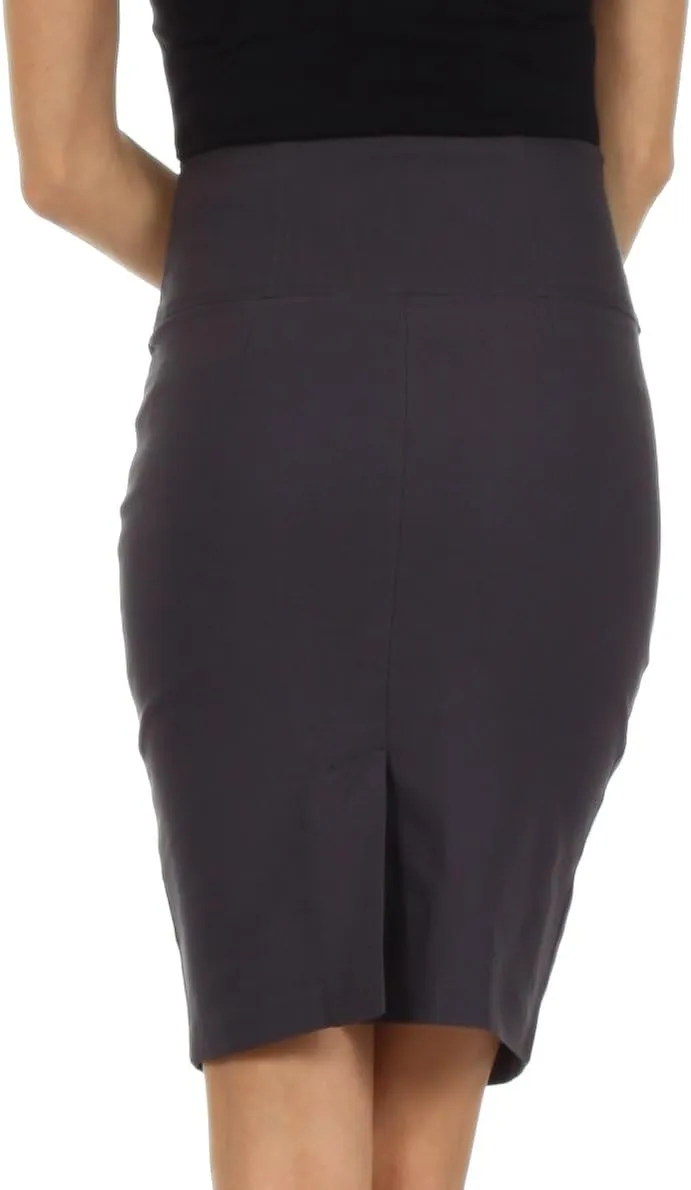 Knee Length High Waist Stretch Pencil Skirt