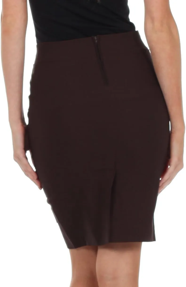 Knee Length Tiered Sleek Stretch Skirt