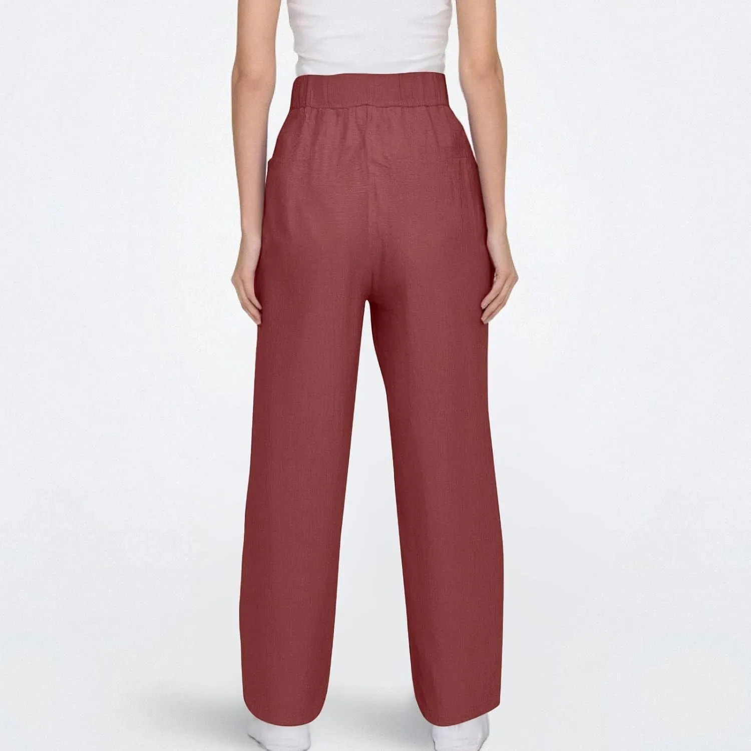 Linen Cotton Pants Women Lounge Fashion Loose High Waist Beach Linen Trousers for Women