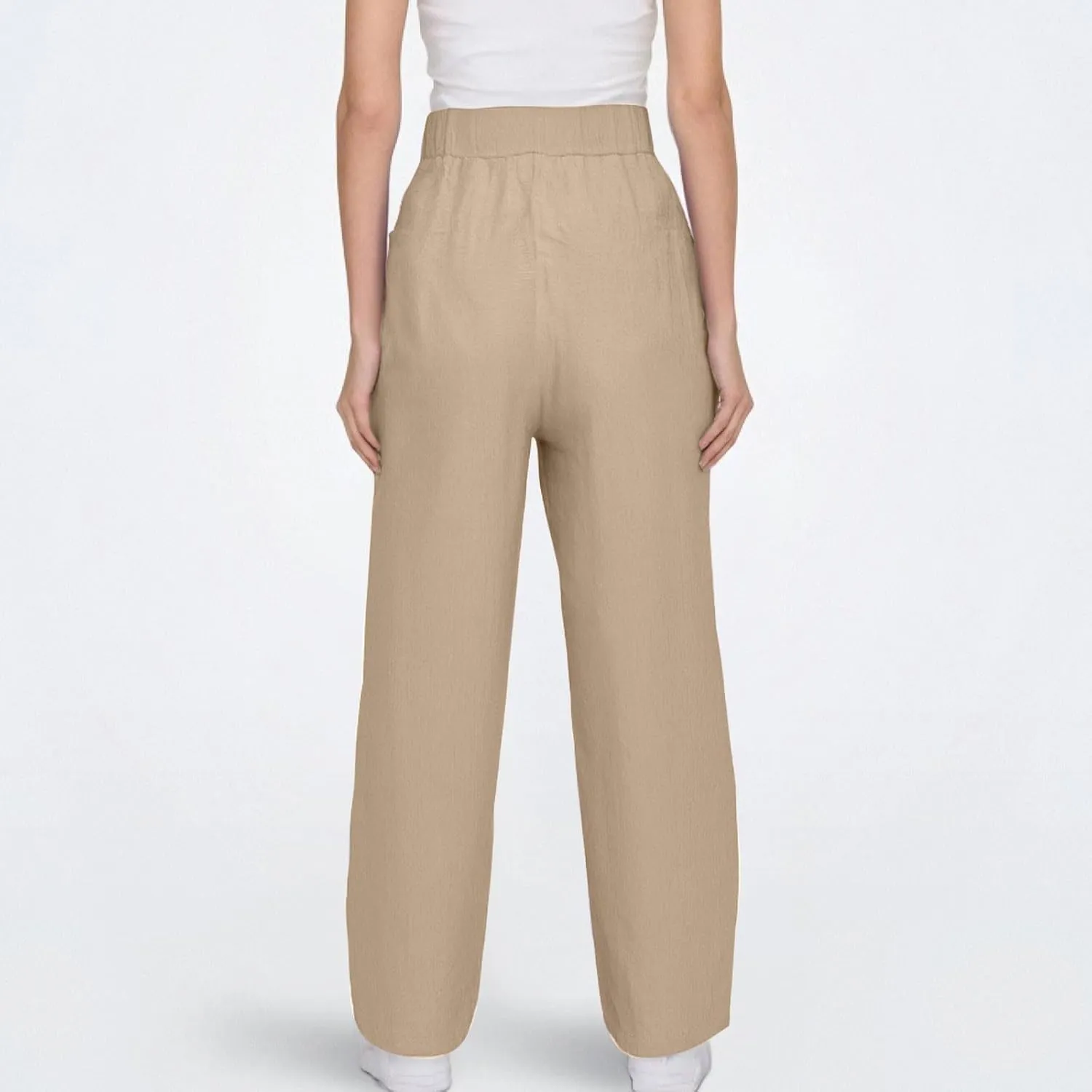 Linen Cotton Pants Women Lounge Fashion Loose High Waist Beach Linen Trousers for Women