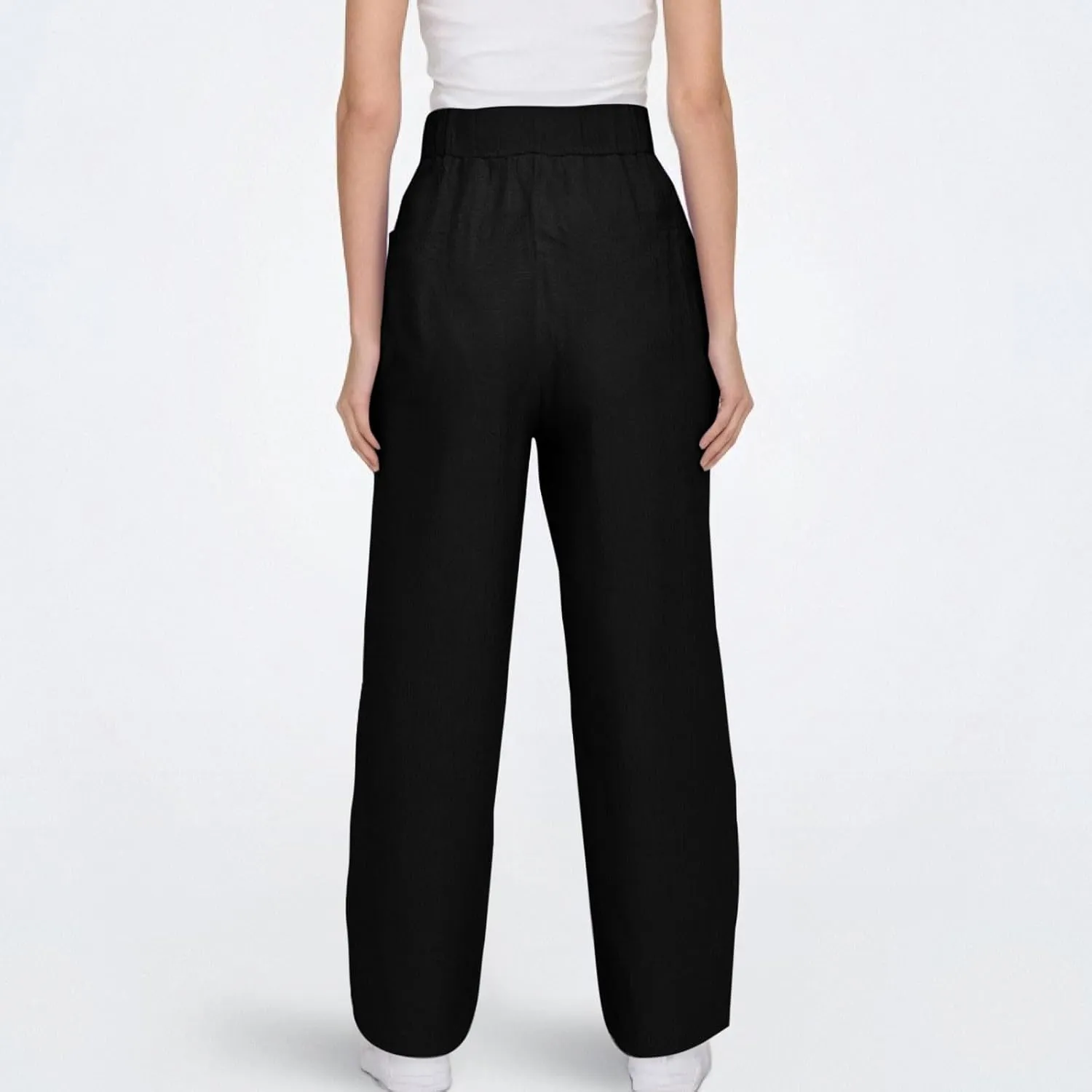 Linen Cotton Pants Women Lounge Fashion Loose High Waist Beach Linen Trousers for Women