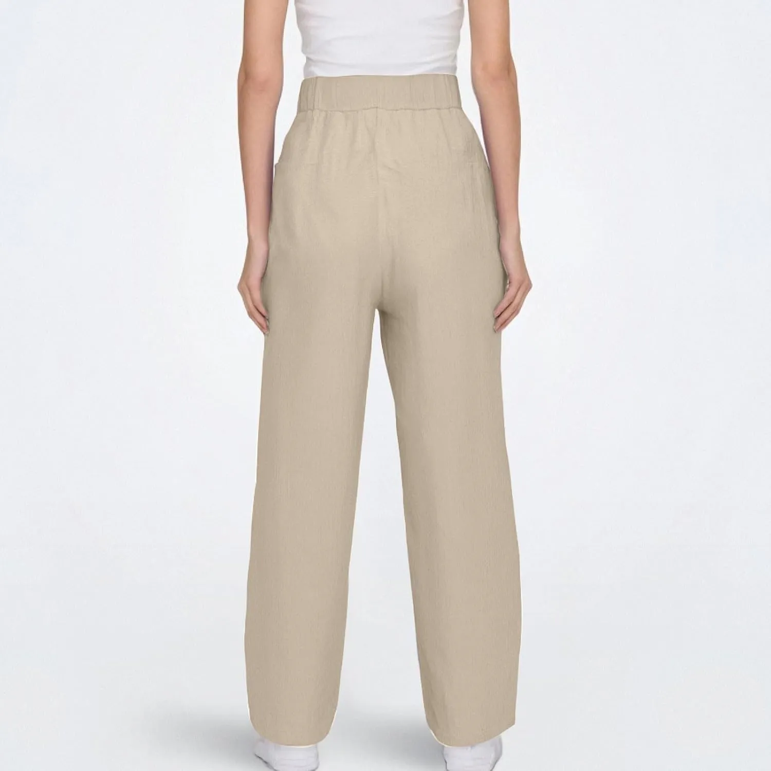 Linen Cotton Pants Women Lounge Fashion Loose High Waist Beach Linen Trousers for Women