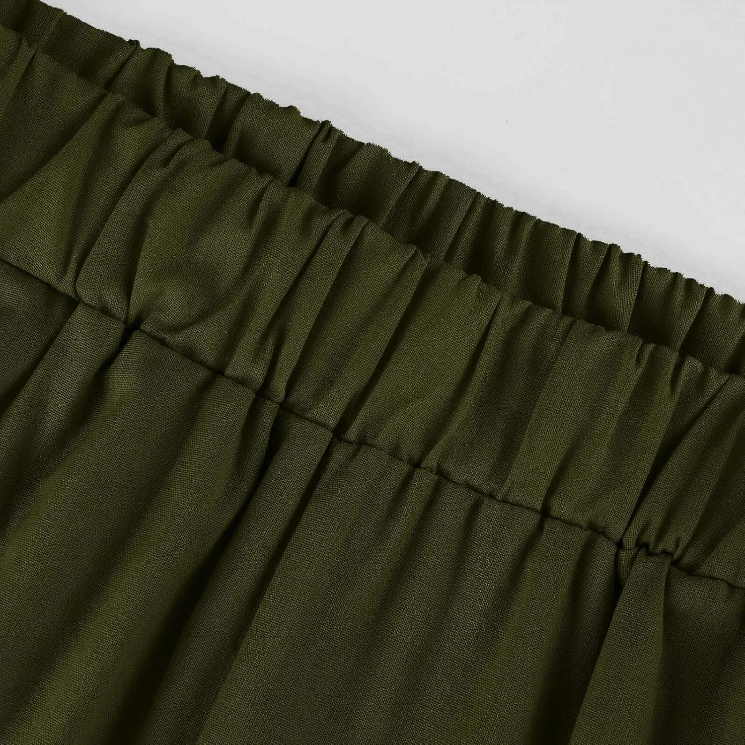 Linen Pants Women Plus Size Straight Loose Beach Elastic Waist Casual Women's Cotton and Linen Cropped Trousers