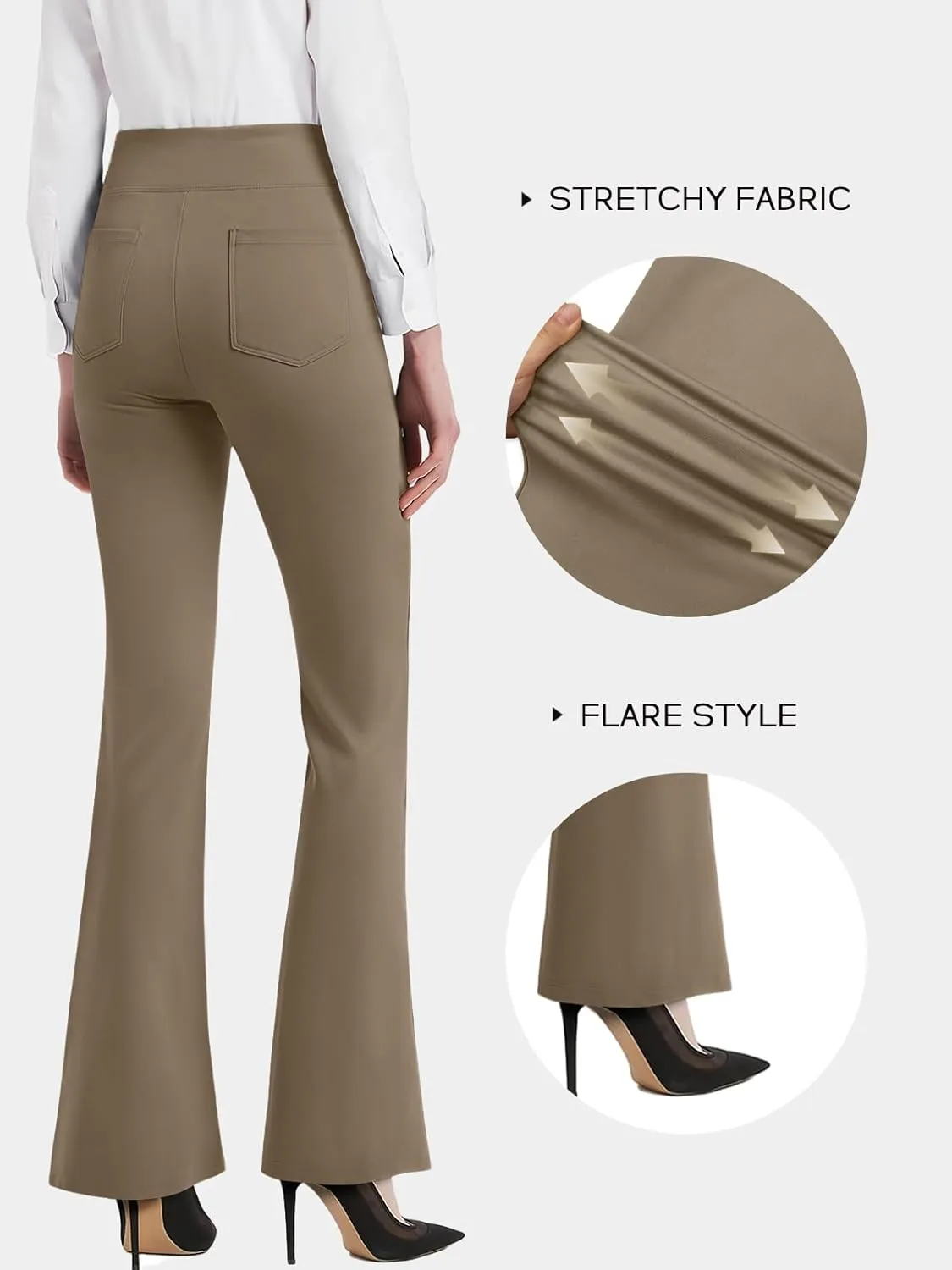 NIMIN Womens Dress Work Pants High Waisted Flare Casual Slacks Stretchy Boot Cut Yoga Trousers with Pockets 2025