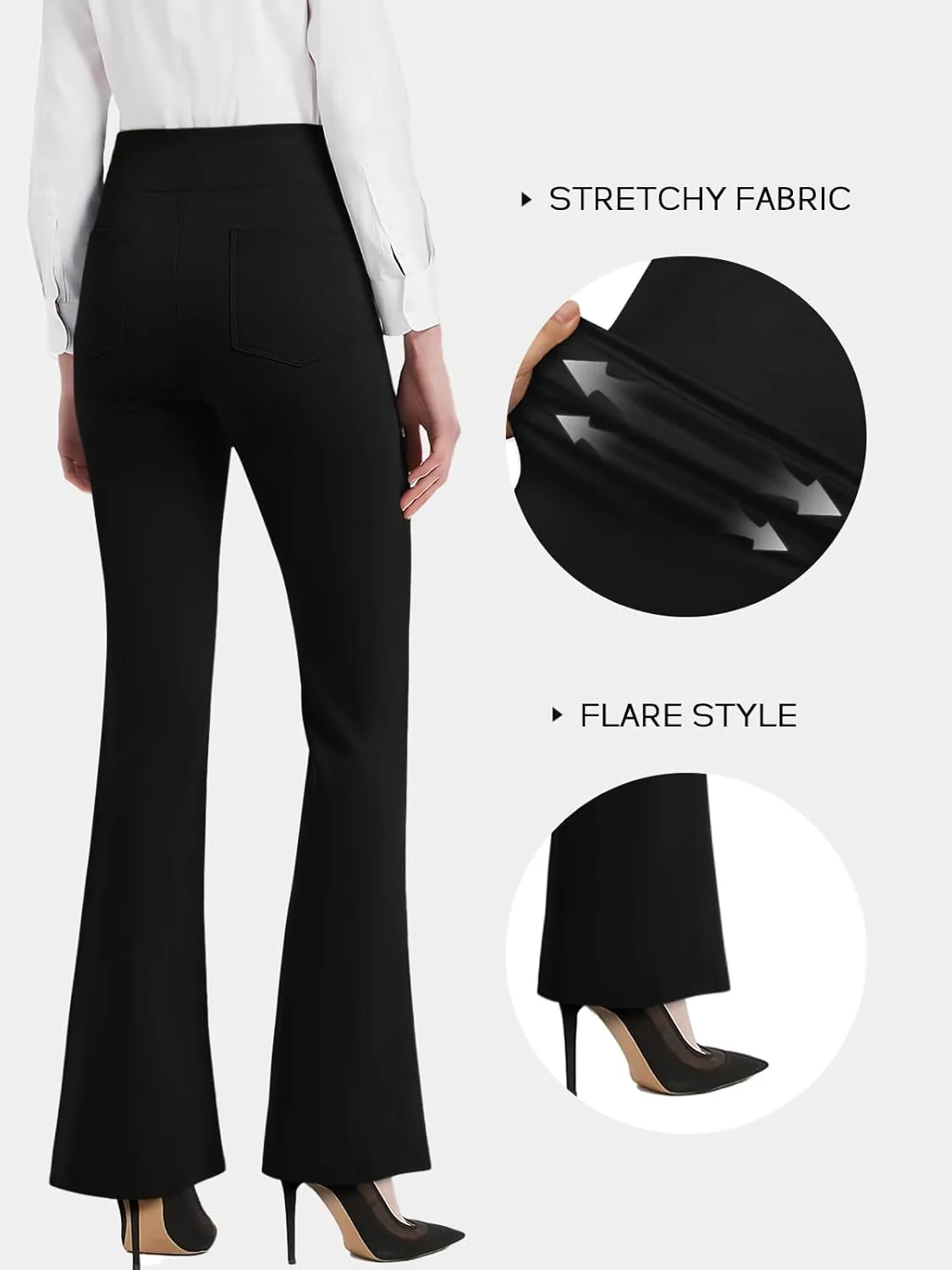 NIMIN Womens Dress Work Pants High Waisted Flare Casual Slacks Stretchy Boot Cut Yoga Trousers with Pockets 2025