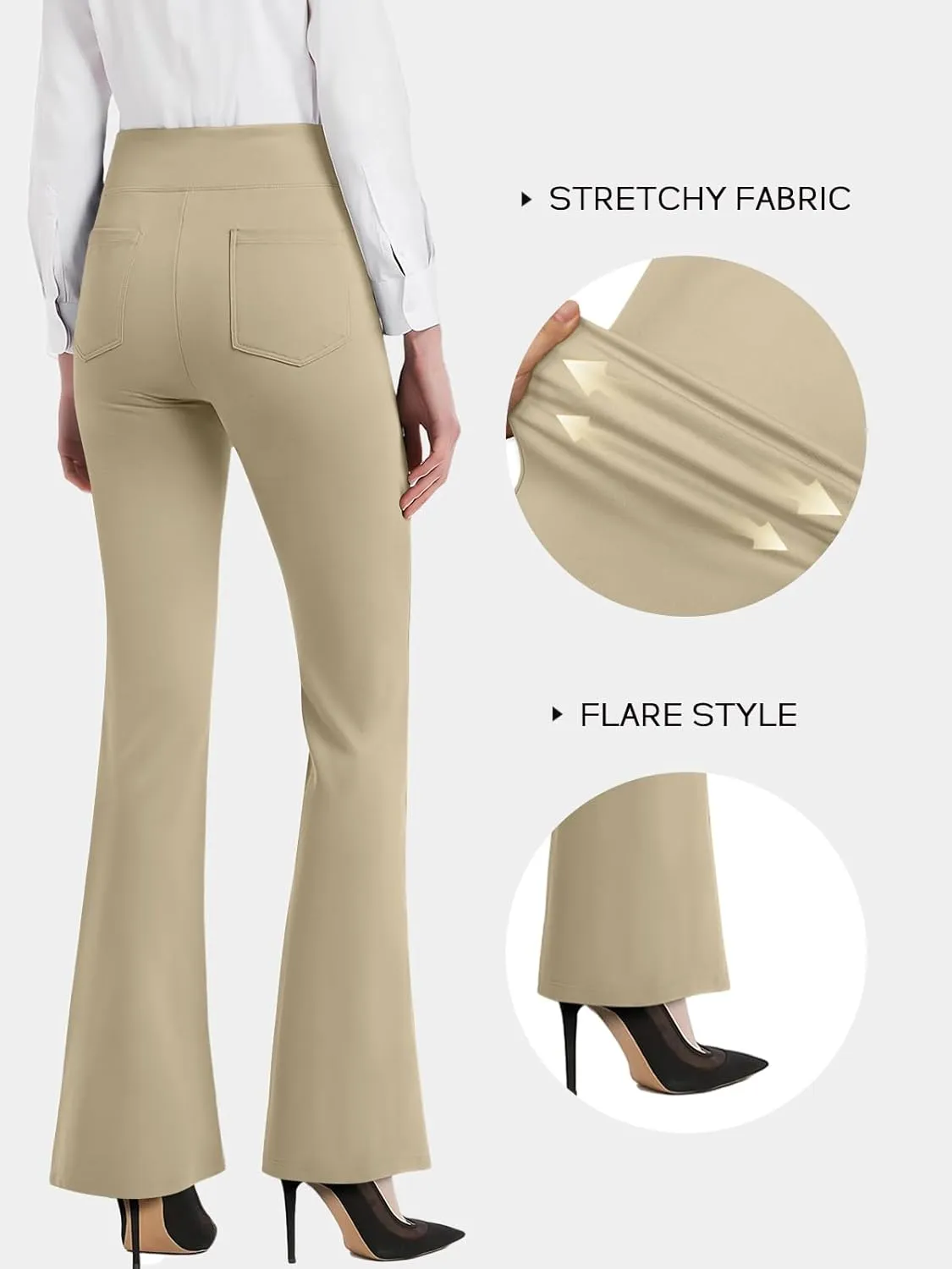 NIMIN Womens Dress Work Pants High Waisted Flare Casual Slacks Stretchy Boot Cut Yoga Trousers with Pockets 2025