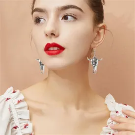 ONLYJUMP Cowlady Western Earrings for Women Vintage Western Cowlady Earrings Cowlady Hat Earrings Lucky Horse shoe Dangle Drop Earrings Rodeo Earrings Jewelry Gifts