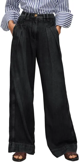PLNOTME Women's High Waisted Wide Leg Jeans Baggy Mom Casual Denim Pants