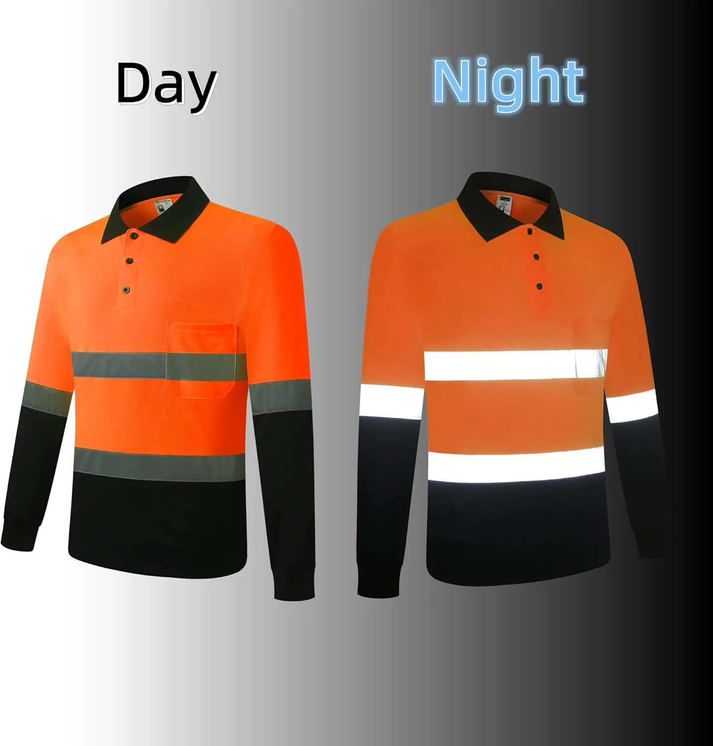 Safety Shirt for Men Hi Vis Reflective Shirt Workwear,Quick Drying Breathable Soft T Shirt