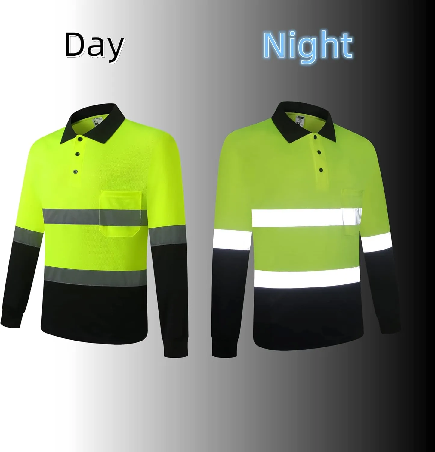 Safety Shirt for Men Hi Vis Reflective Shirt Workwear,Quick Drying Breathable Soft T Shirt