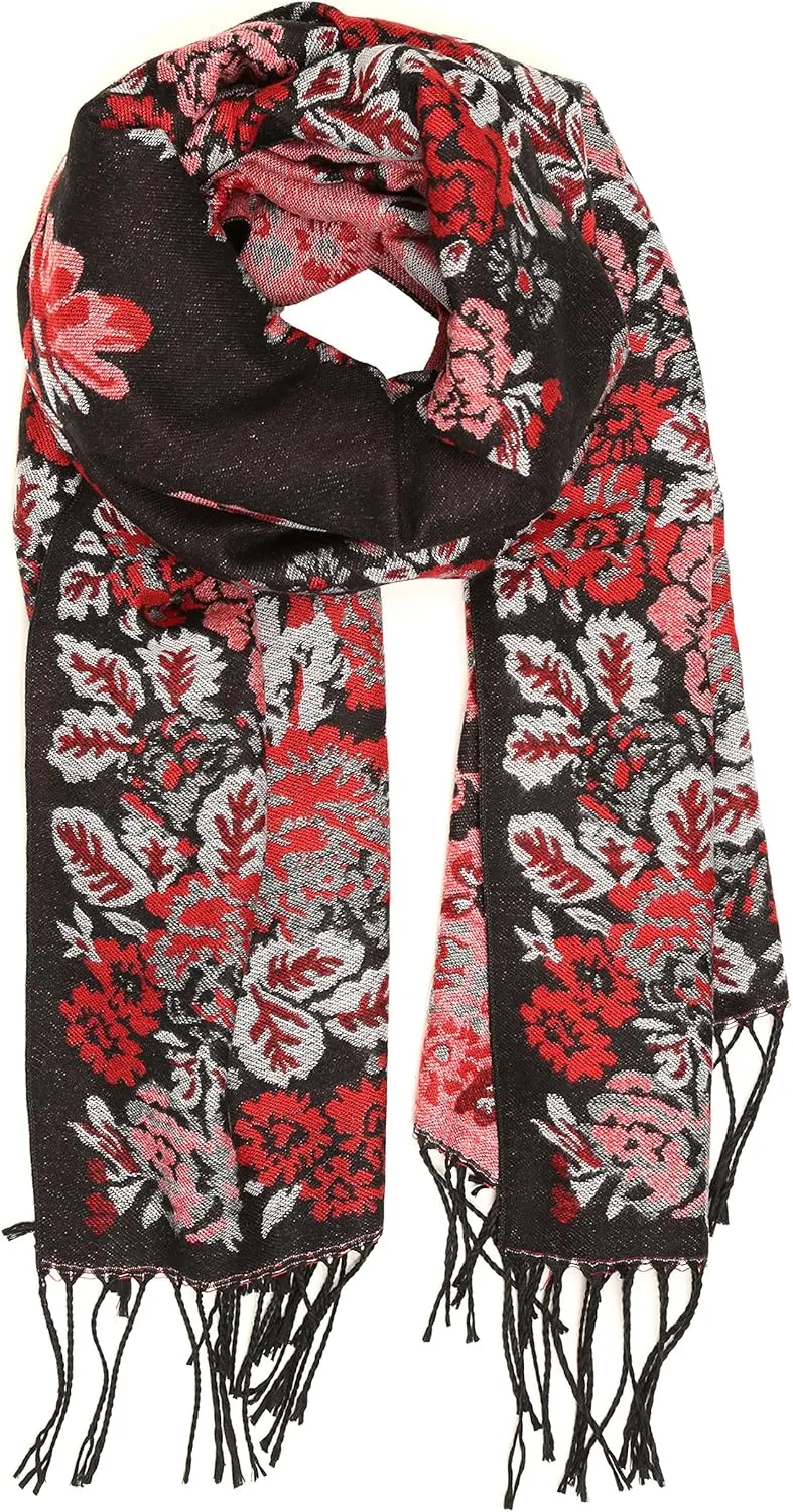 Sakkas Ontario double layer floral Pashmina/Shawl/Wrap/Stole with fringe