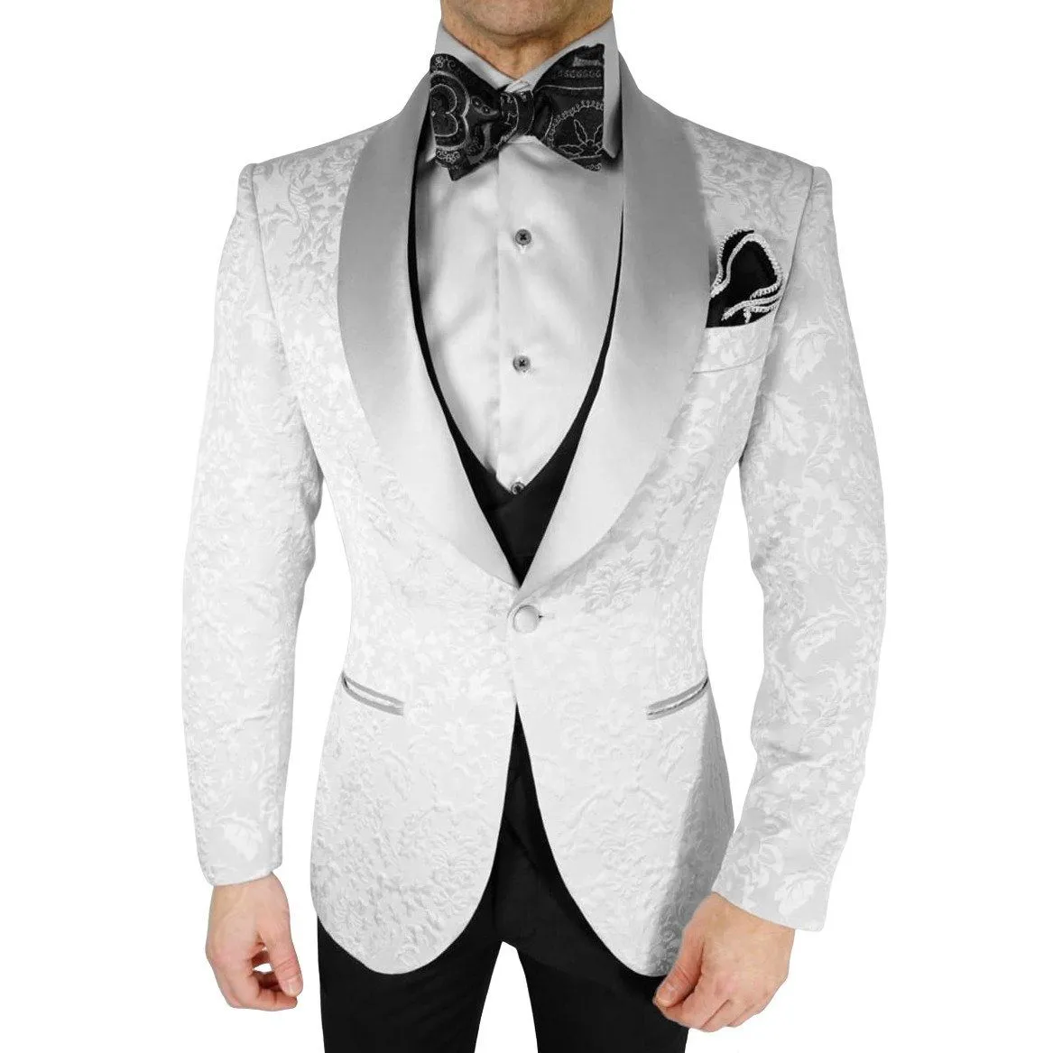 Silver Fiore Dinner Jacket @ The Vault