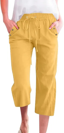 Summer Linen Pants for Women Palazzo Dressy Lounge Fashion High Waist Womens Wide Leg Trousers