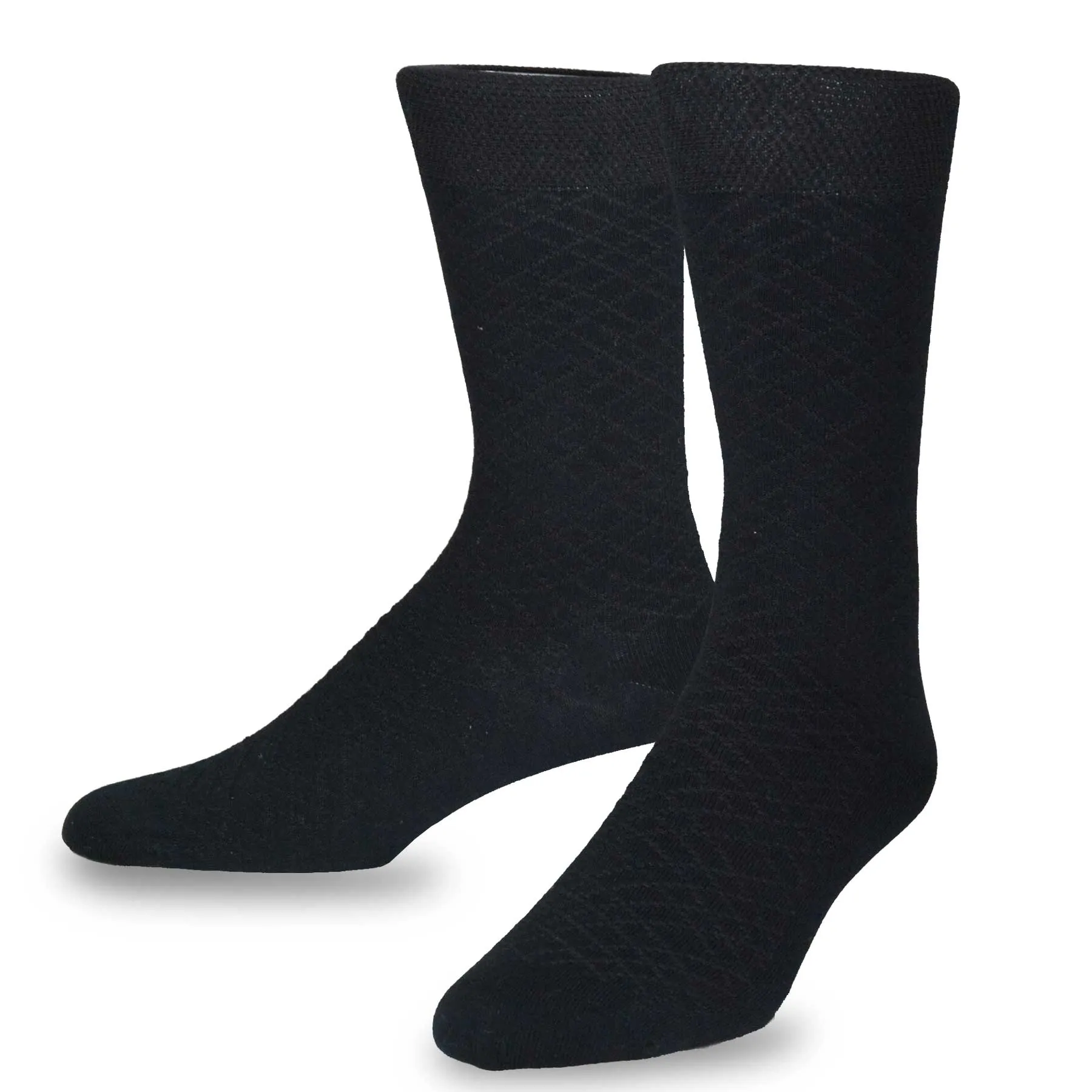 TeeHee Socks Men's Casual Bamboo Crew Black, Grey, Navy 3-Pack (50023)