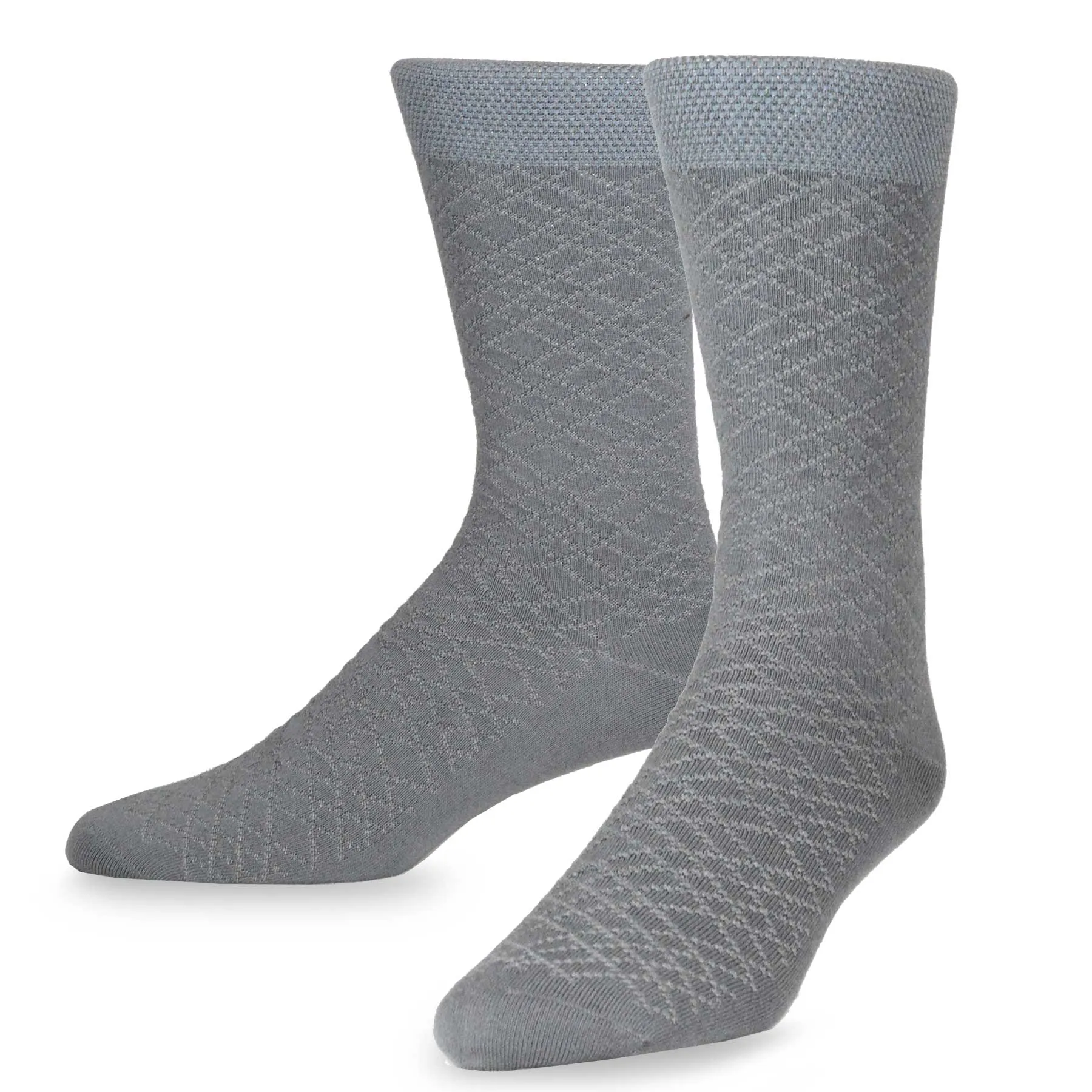 TeeHee Socks Men's Casual Bamboo Crew Black, Grey, Navy 3-Pack (50023)
