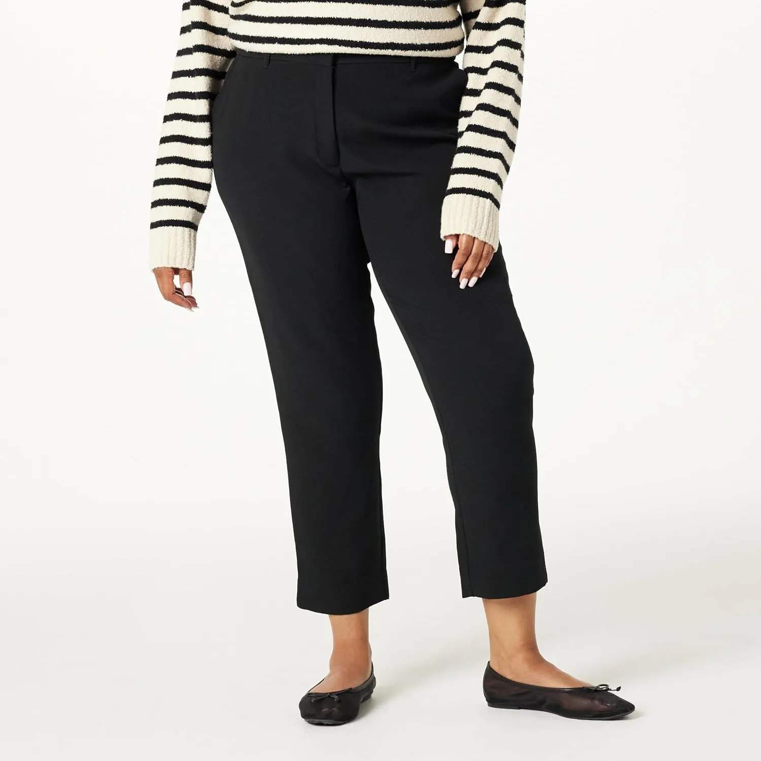 The Drop Women's Sheilaa Slim Flat Front Trouser