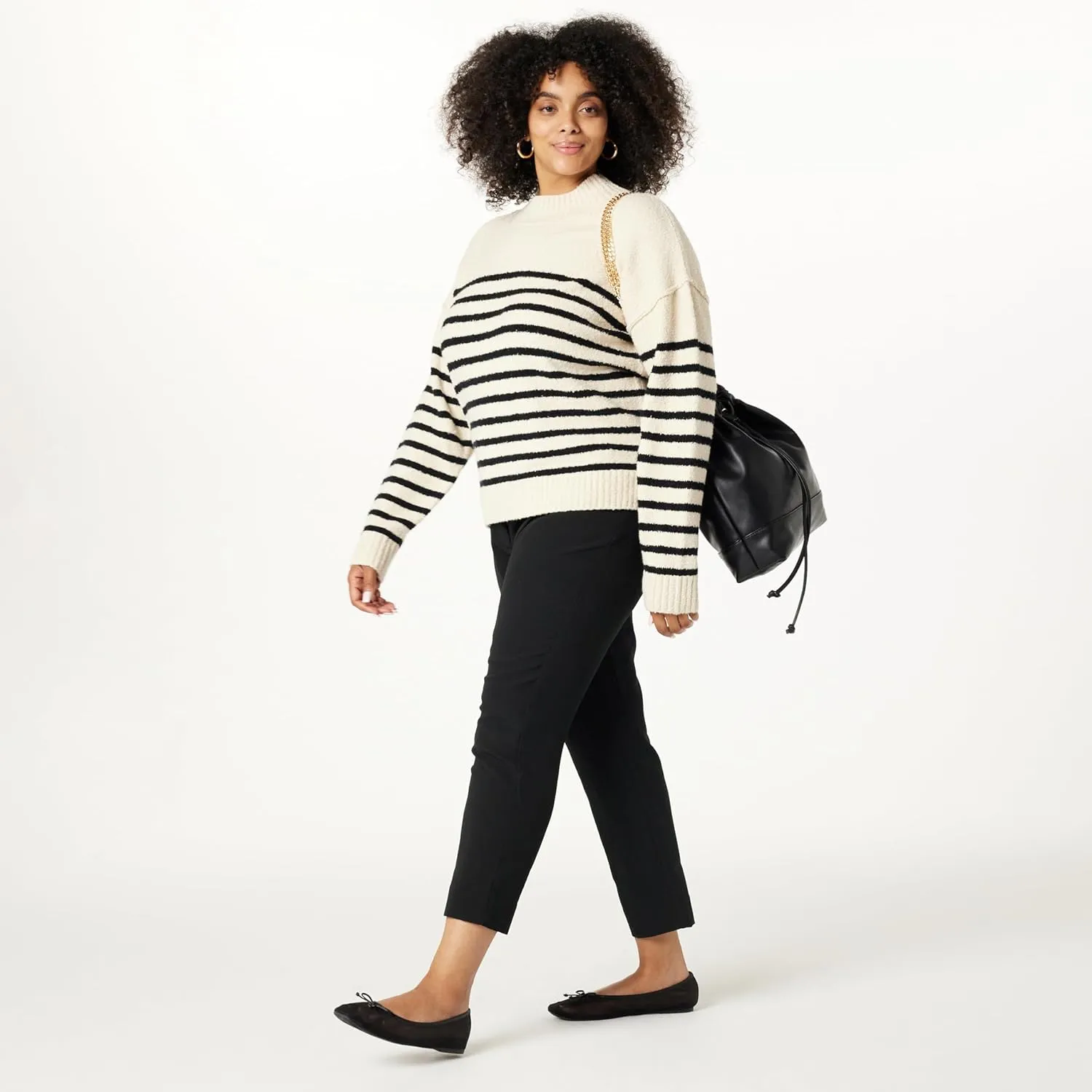The Drop Women's Sheilaa Slim Flat Front Trouser