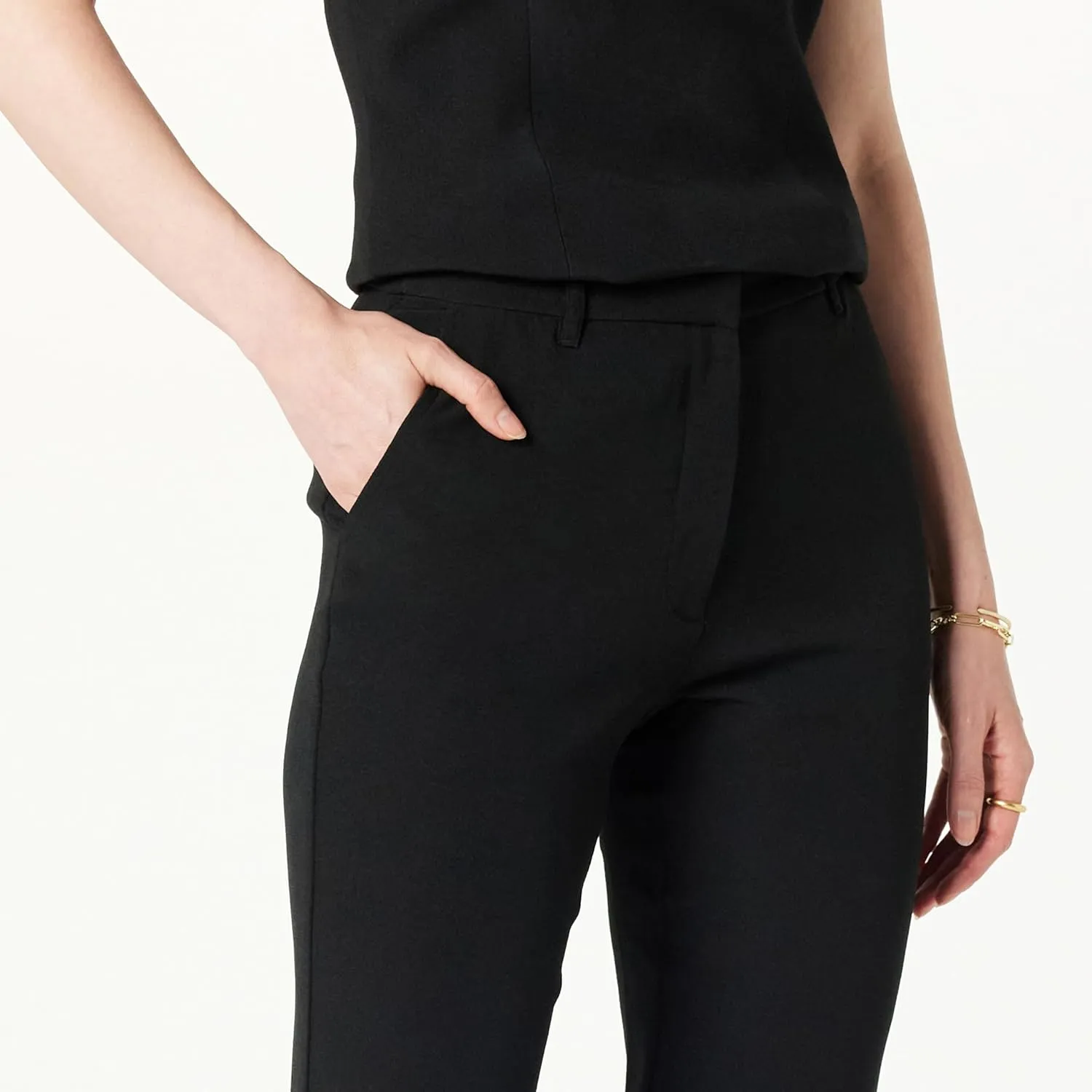 The Drop Women's Sheilaa Slim Flat Front Trouser
