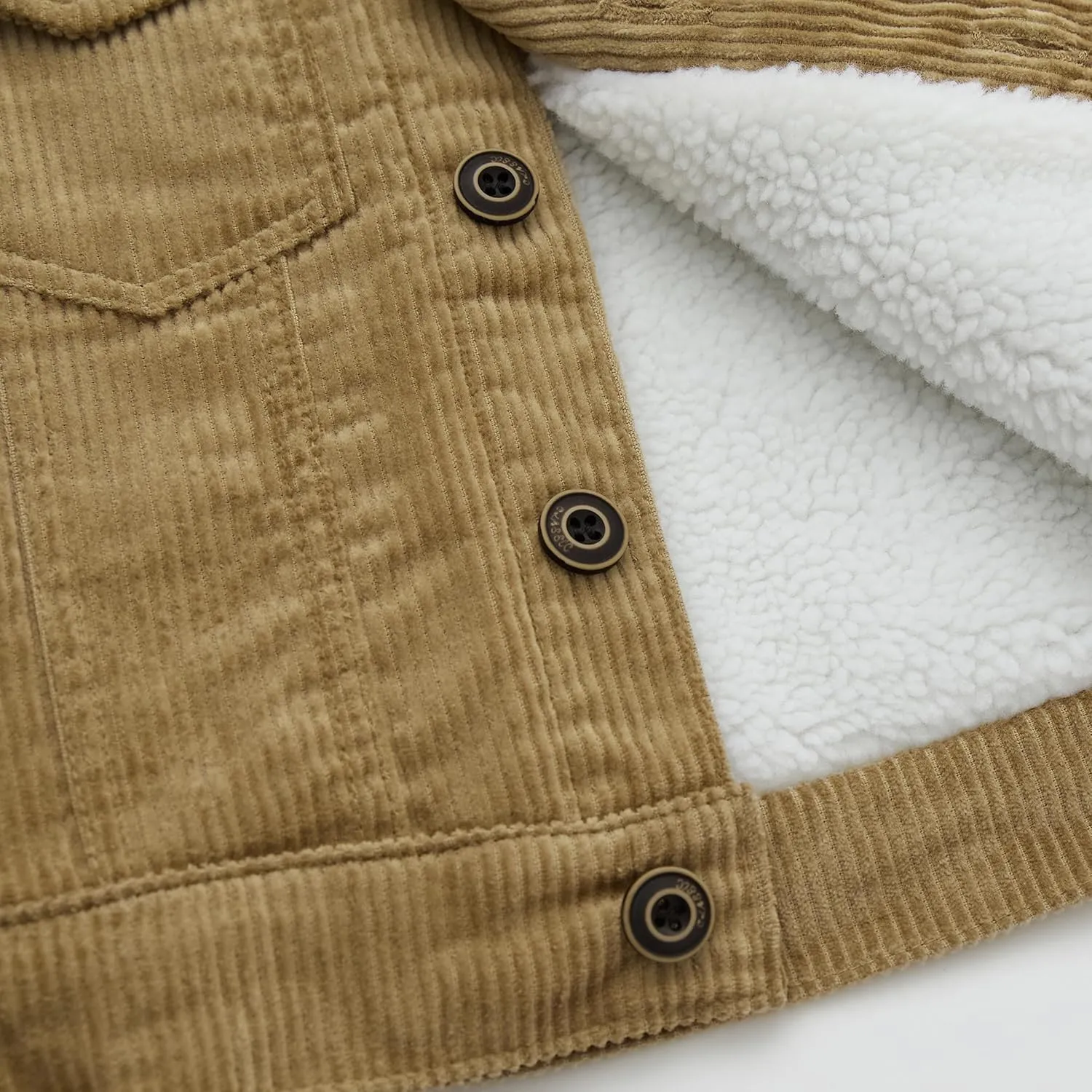 Toddler Boy Winter Corduroy Jacket Baby Girl Fall Sherpa Lined Outwear Coat