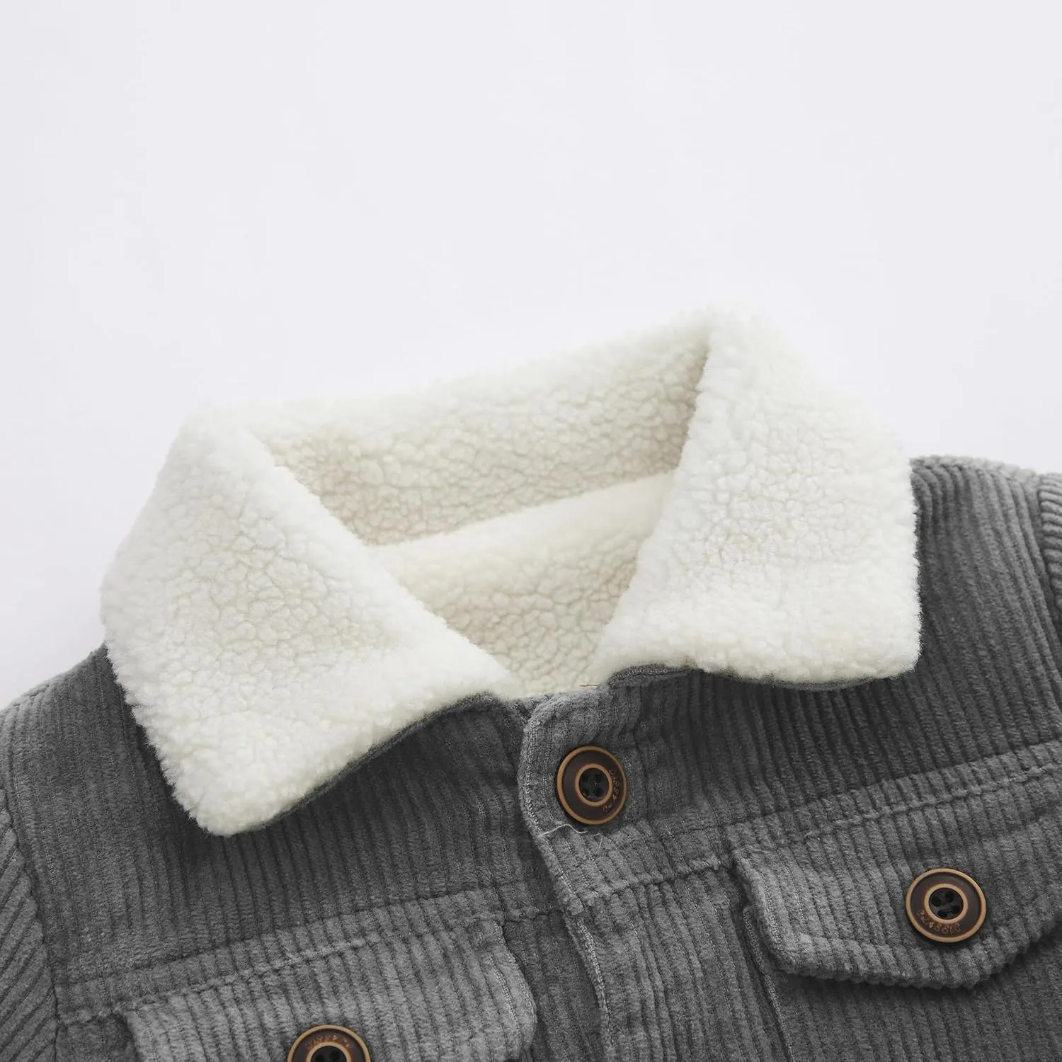 Toddler Boy Winter Corduroy Jacket Baby Girl Fall Sherpa Lined Outwear Coat