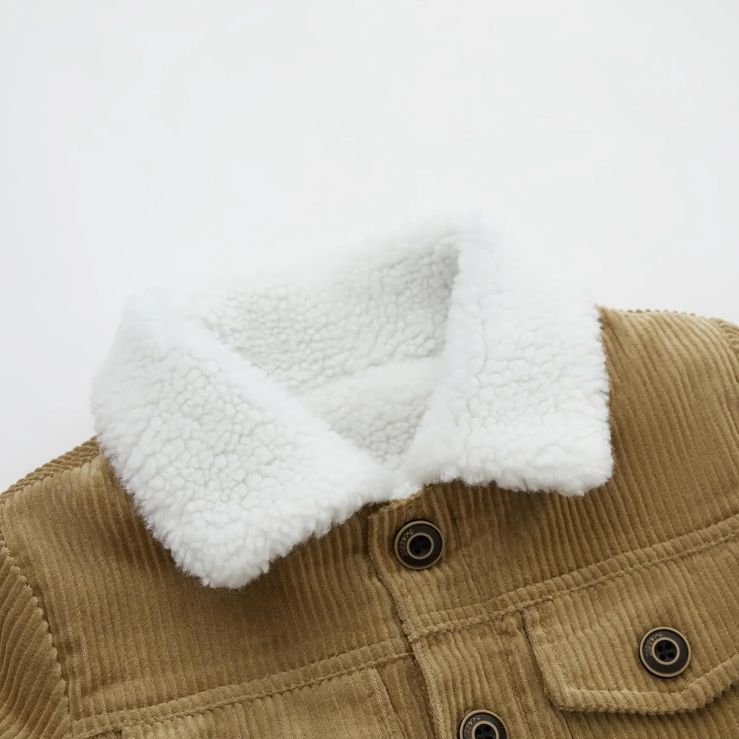 Toddler Boy Winter Corduroy Jacket Baby Girl Fall Sherpa Lined Outwear Coat